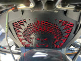 Skull Warbonnet Black Radiator Cover with Red Screen for Indian Challenger/Pursuit