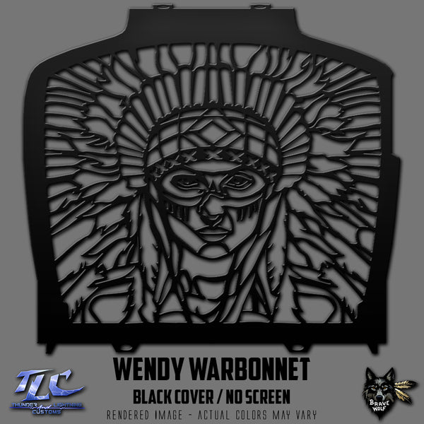 Wendy Warbonnet Black Radiator Cover for Indian Challenger/Pursuit