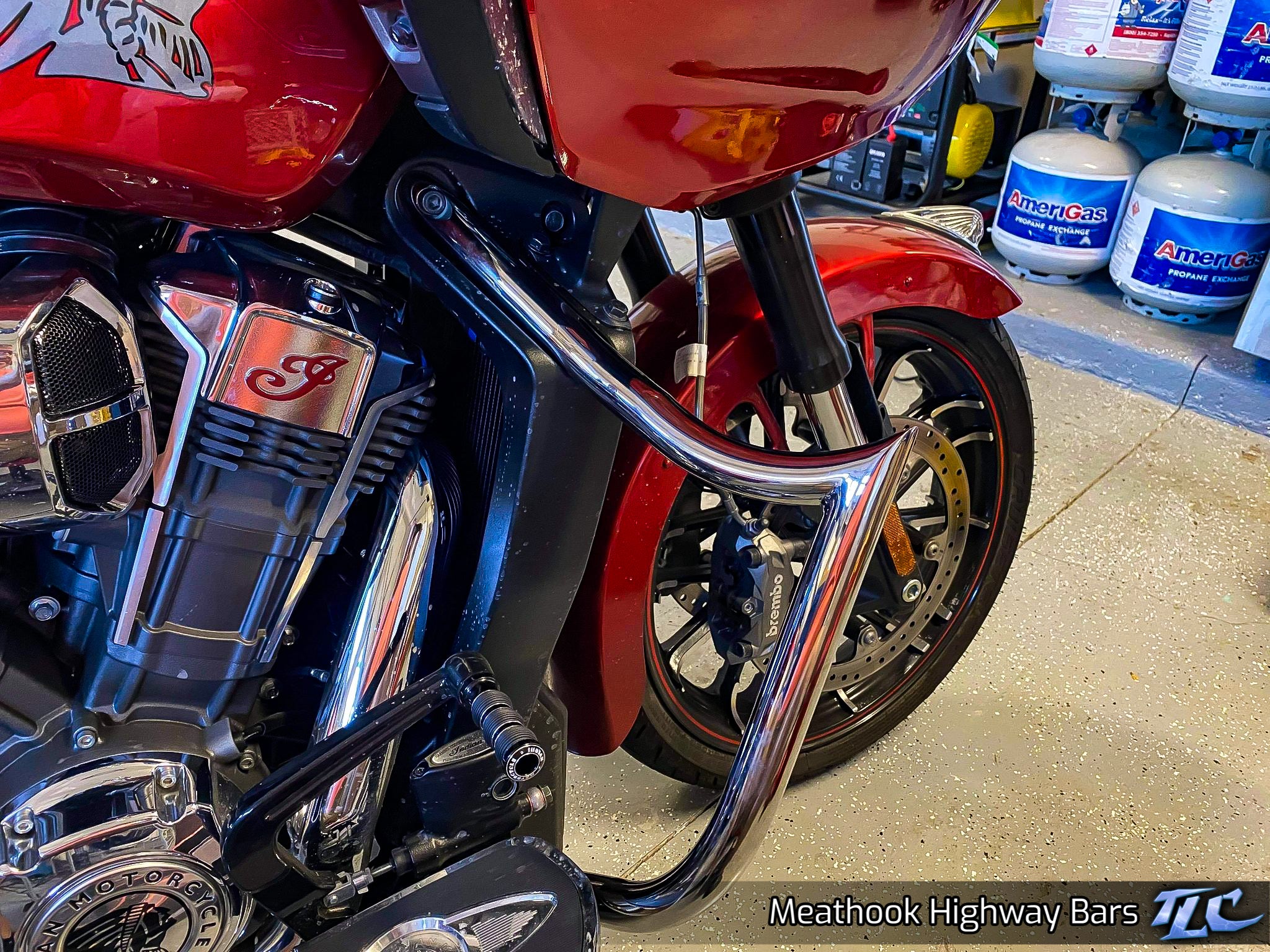 Indian Challenger Meathook Highway Bars TLC Thunder and Lightning Customs